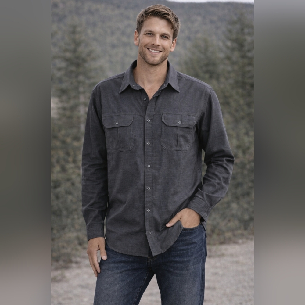 KÜHL Charcoal Long Sleeve Performance Button Up Shirt